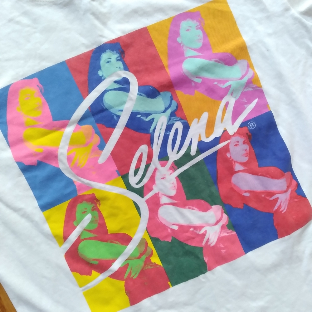 White Small Selena Graphic Shirt Pop Art Music Artist #175